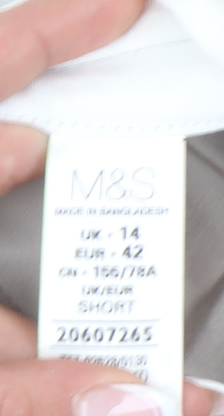 Marks and Spencer Beige Women's Regular Fit Trousers
