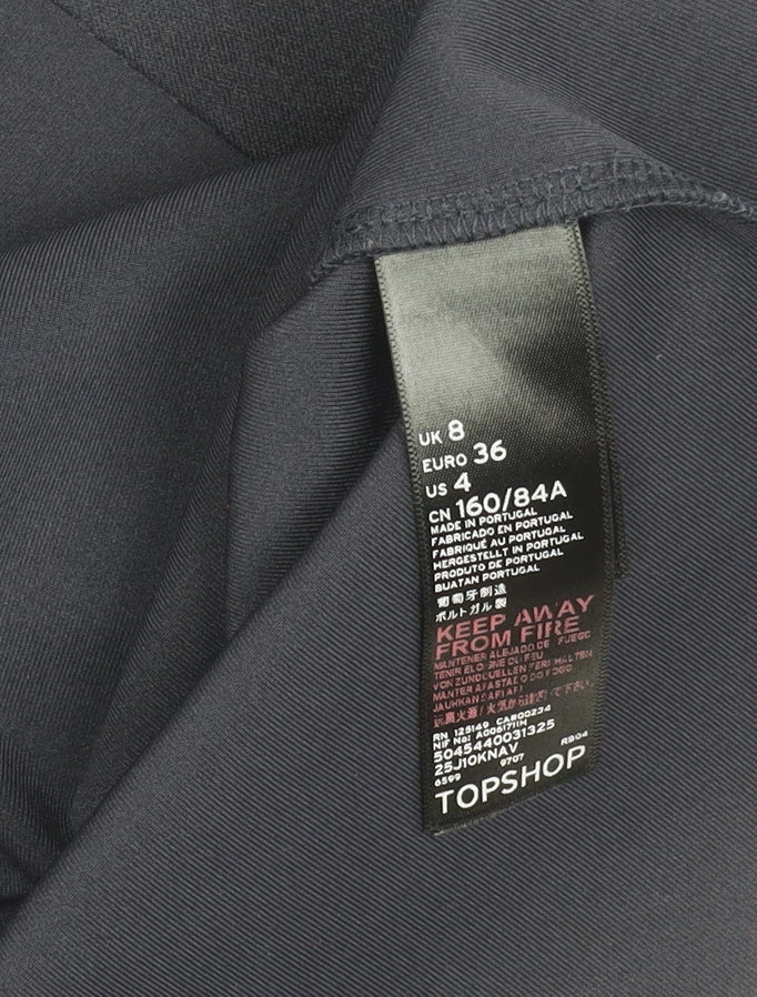 Topshop Women's Black Bell Sleeve Top, Size 8