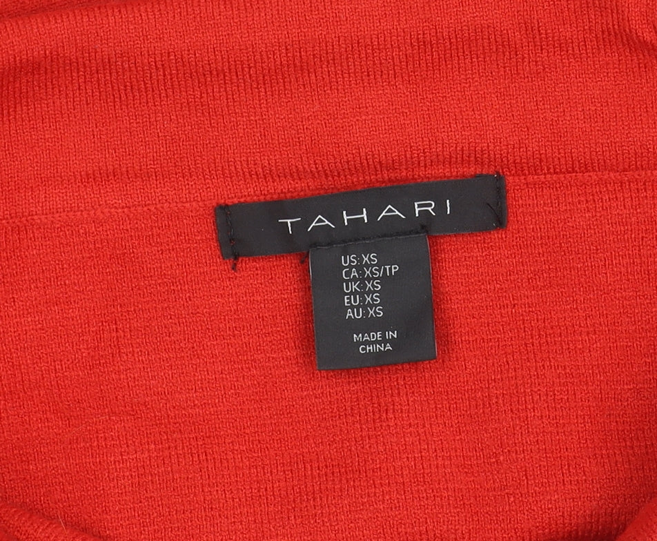 Tahari Women's Red XS Flare Skirt
