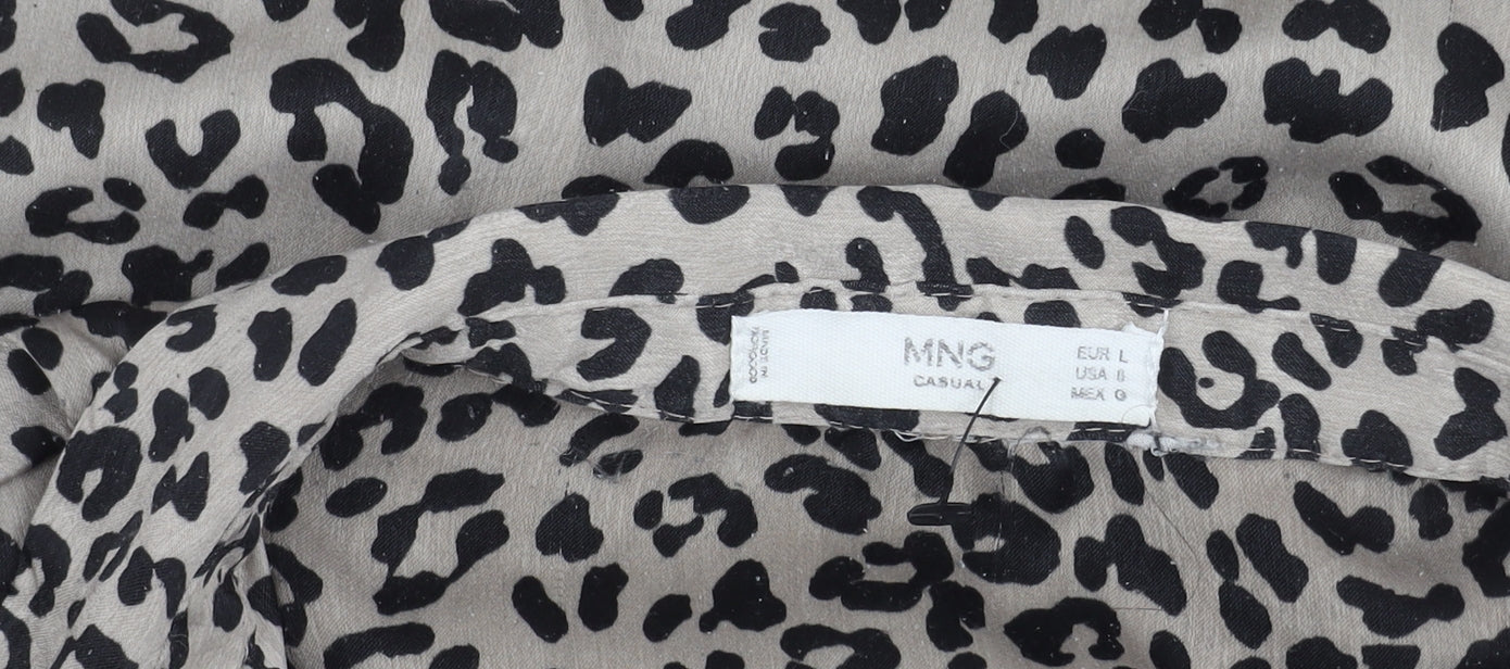 MNG Women's Multicoloured Animal Print Button-Up Shirt