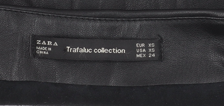 Zara Women's Black XS Straight Button Skirt