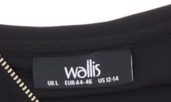 Wallis Women's Black Long Sleeve Top, Size L, Stylish & Comfortable