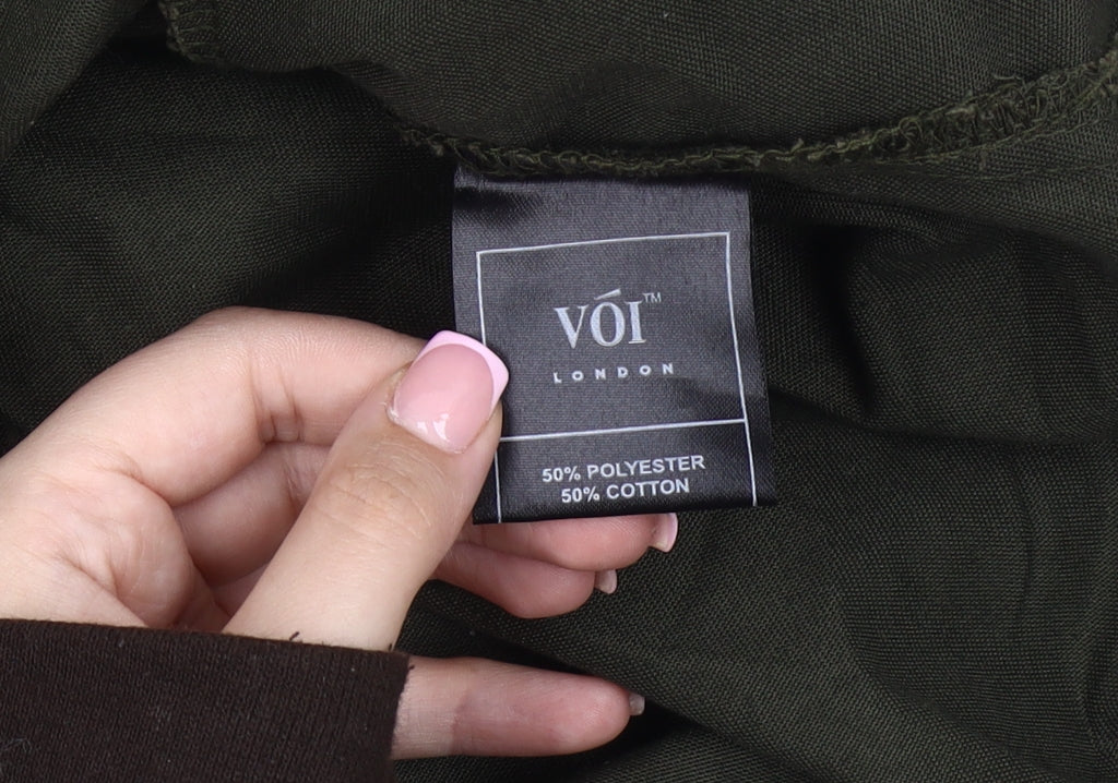 Voi Men's Green Basic Jacket L, Logo Accent, Zip Closure