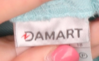 Damart Women's Blue Trousers Size 22 Elastic Waist