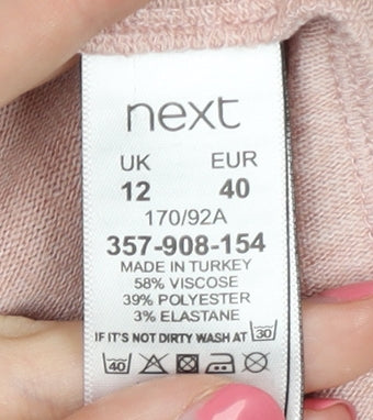 Next Women's Pink Ruffle Crew Neck Jumper Size 12