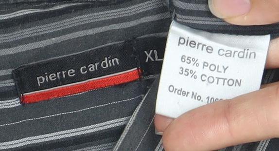 Pierre Cardin Men's XL Black Striped Dress Shirt