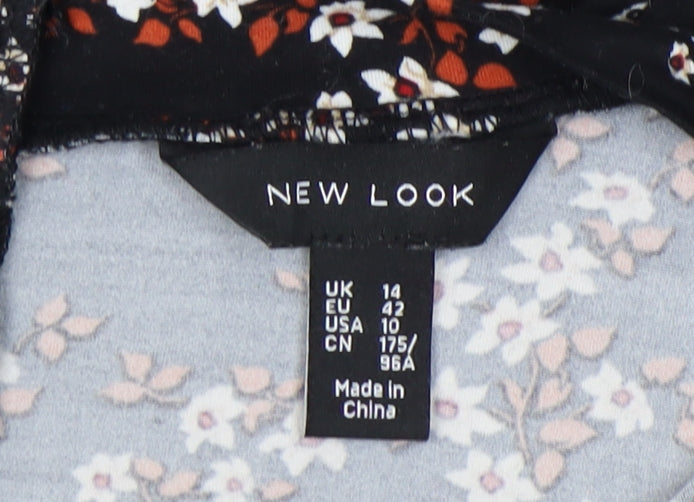 New Look Women's Black Floral Dress Size 14