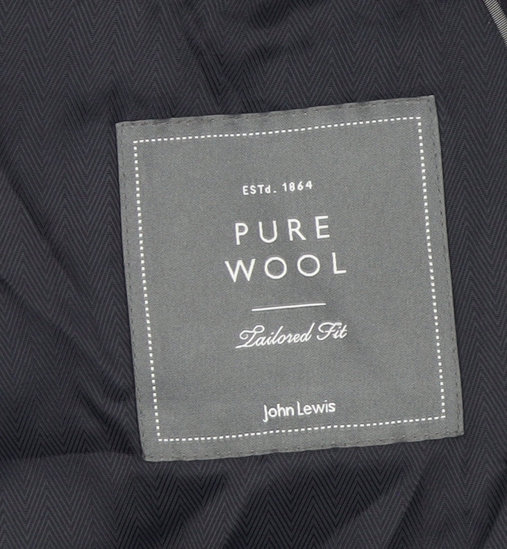 John Lewis Men's Black Long Blazer, 42L Wool Jacket