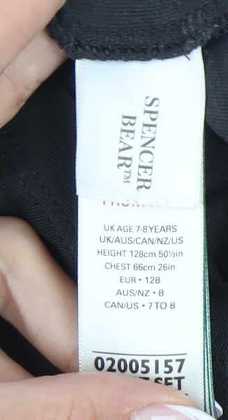 Marks & Spencer Girls Black Teddy Pyjama Top 7-8 Years