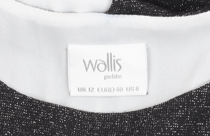 Wallis Petite Black Long Sleeve Top UK 12
