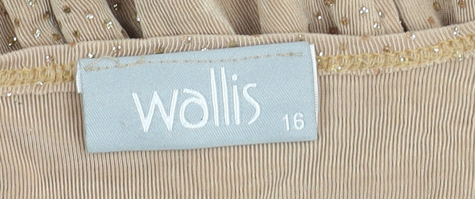 Wallis Women's Beige Glitter Long Sleeve T-Shirt