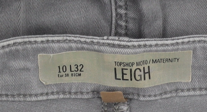 Brand and care label for Topshop Grey Maternity Skinny Jeans, size 10, Woman