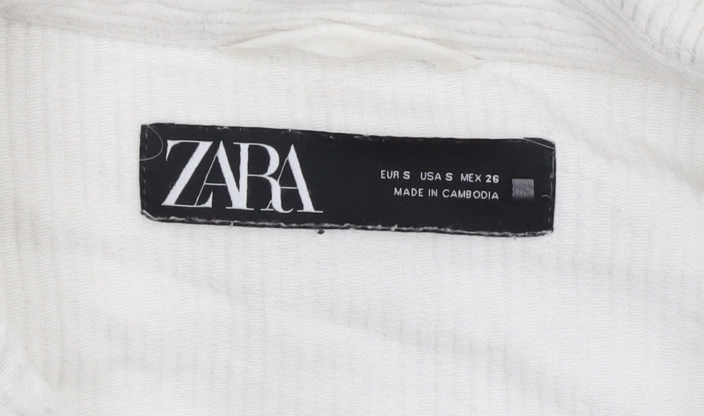Zara Women's White Corduroy Jacket S