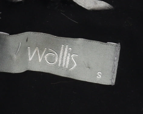 Wallis Women's Black Overcoat Size S Button Collared