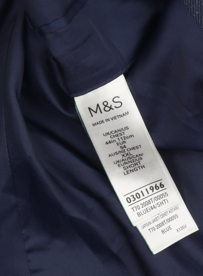 Marks & Spencer Men's Blue Wool Blazer XL