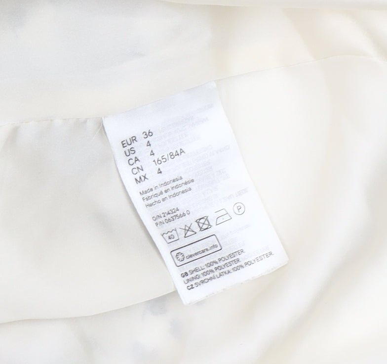 H&M White Floral Women's Dress Size 8