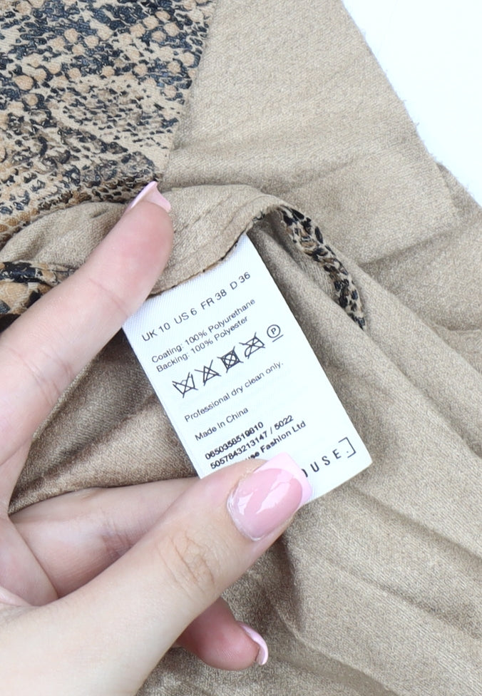 Warehouse Women's Beige A-Line Skirt Size 10