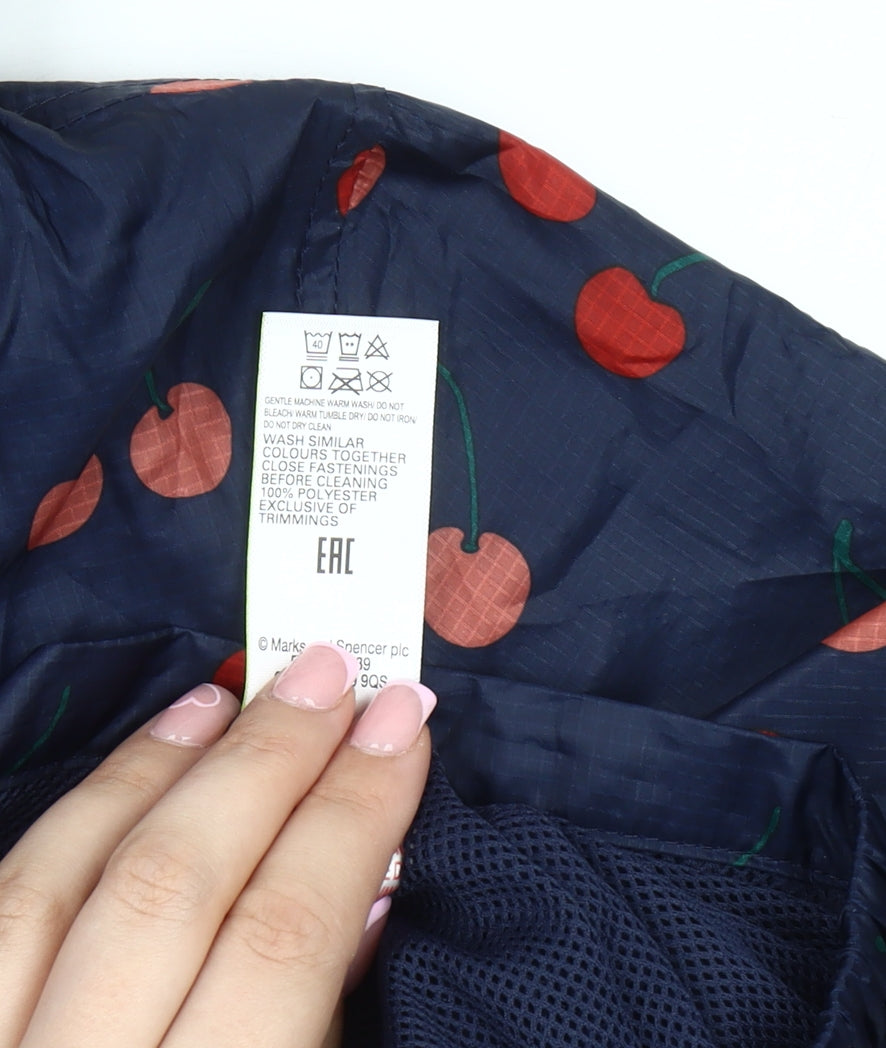 Marks & Spencer Girls Blue Hooded Anorak 7-8 Years