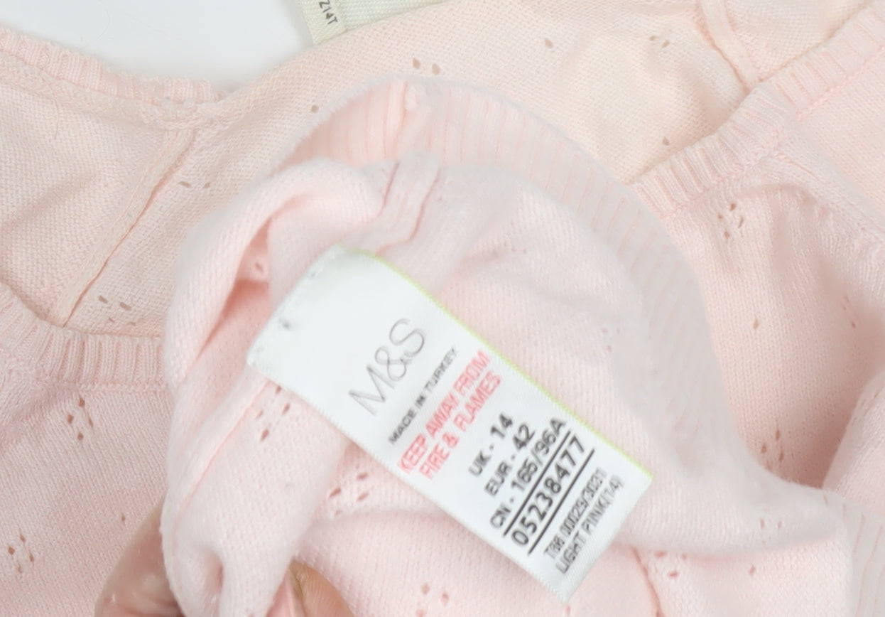 Marks & Spencer Women's Pink Pullover Jumper, Size 14