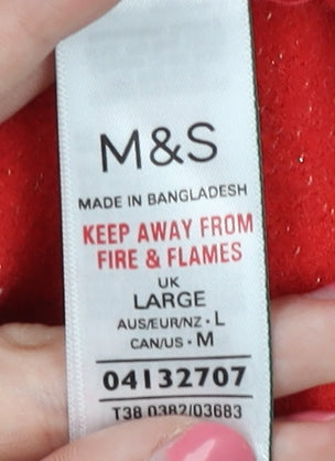 Marks & Spencer Women's Red Mock Neck Jumper Large