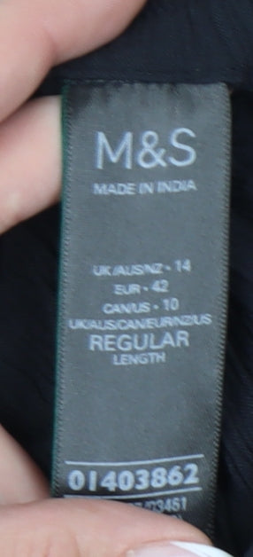 Marks & Spencer Women's Black Flared Trousers, Size 14
