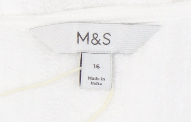 Marks & Spencer Women's White Long Sleeve Top 16