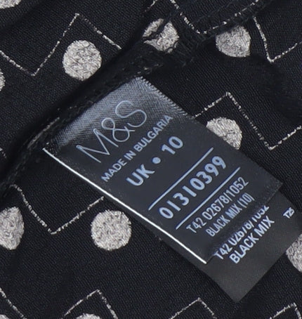 Marks & Spencer Black Geometric Women's Dress 10
