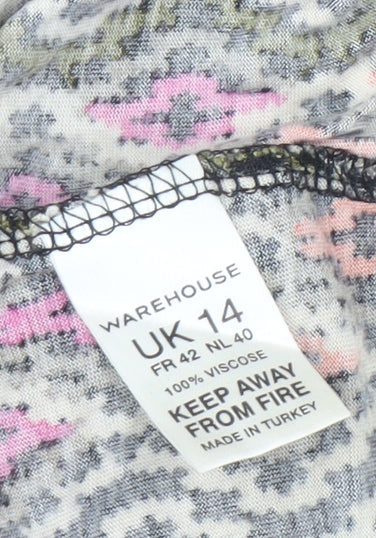 Warehouse Women's Multicoloured Shift Mini Dress, Size 14