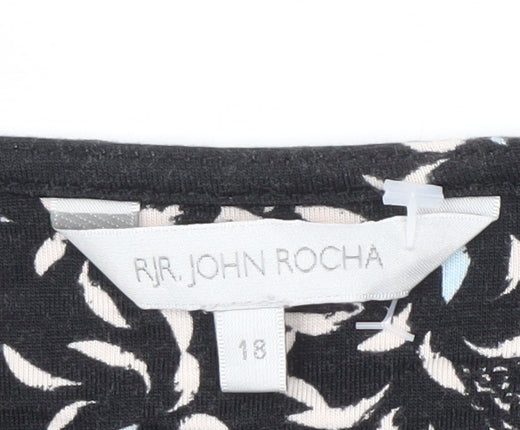RJR John Rocha Women's Black Floral Top Size 18