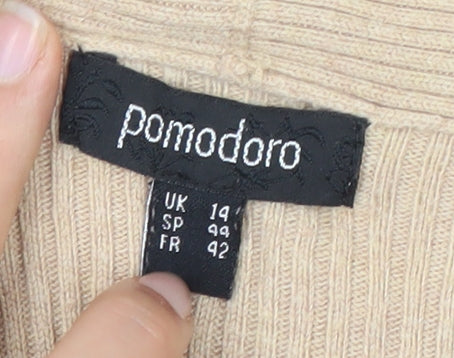 Pomodoro Women's Beige Cardigan UK Size 14