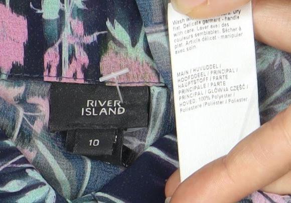 River Island Women's Floral Blouse Size 10 Multicoloured