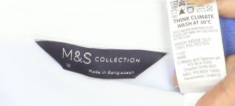 Marks & Spencer Women Blue Button-Up Shirt UK 12
