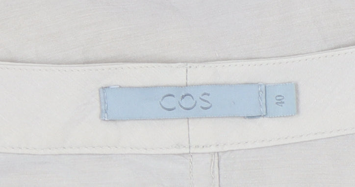 COS Women's Beige 3/4 Sleeve Top, Size 12, Scoop Neck