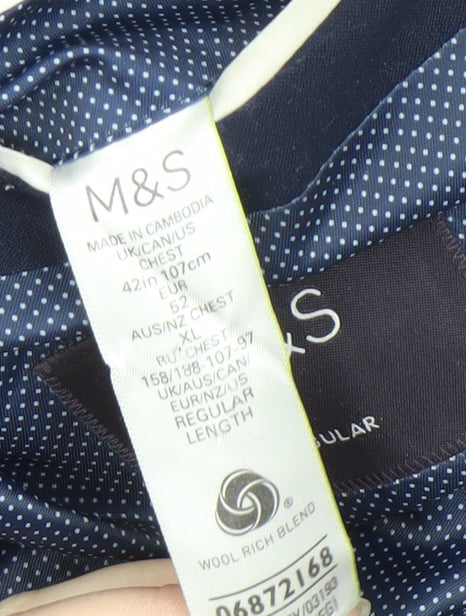 Marks & Spencer Men's Blue XL Regular Blazer