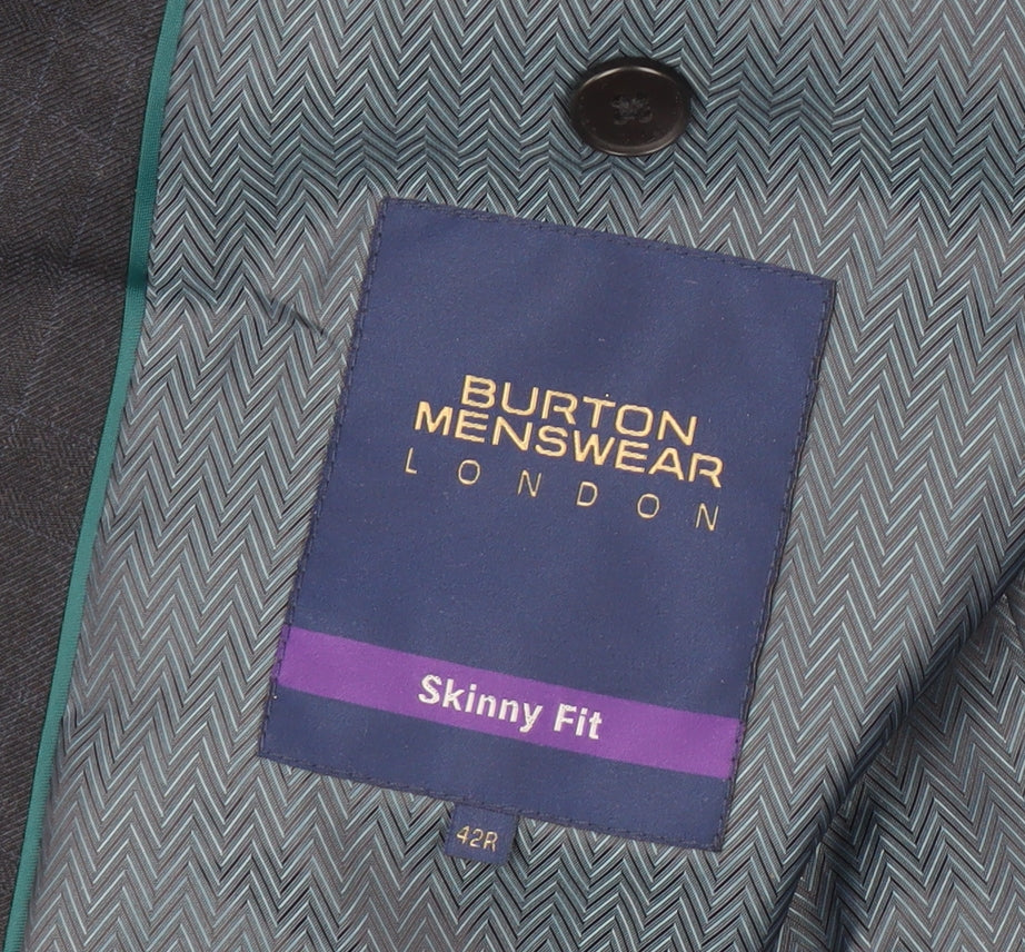 Burton Menswear London Men's Blue Jacket 42 Skinny Fit