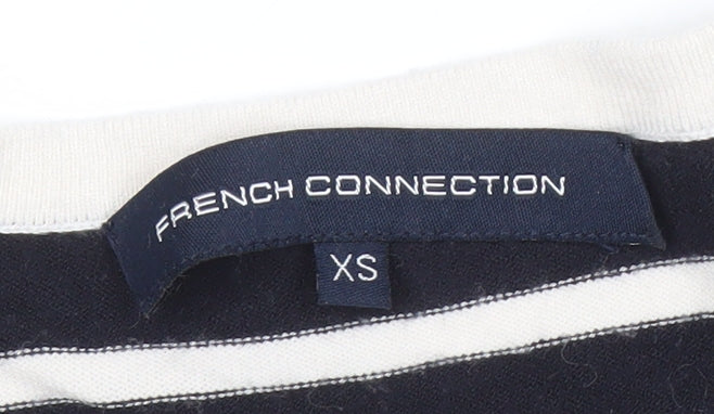 French Connection Women's Black Striped Pullover XS