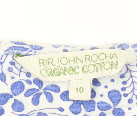 RJR.John Rocha Women's Blue Floral V-Neck Top