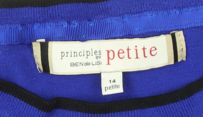 Principles Petite Blue Cotton Boat Neck Jumper