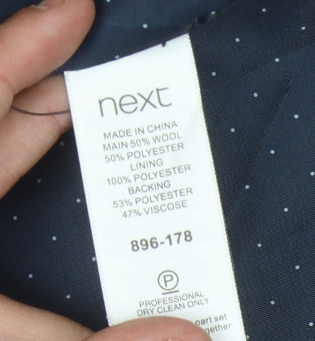 Next Men's Blue Suit Waistcoat, Size 36, Wool Blend