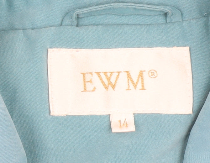 EWM Women's Blue Casual Mid-Length Jacket Size 14