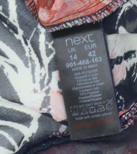 Next Womens Multicoloured Floral Tunic Blouse Size 14