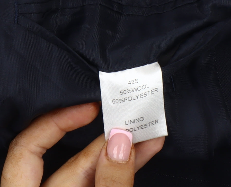 Scott & Taylor Men's Blue Blazer 42S Formal Wool Blend