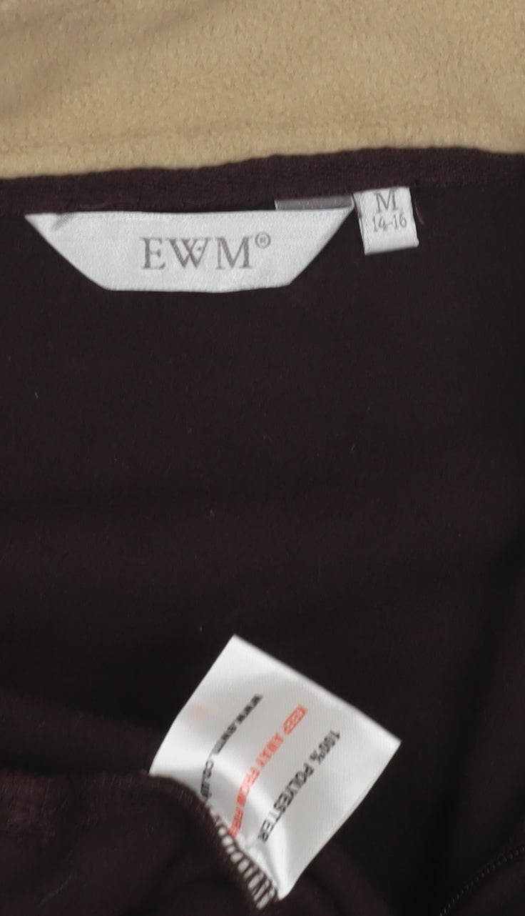 EWM Women’s Brown Fleece Jacket M Winter Zip