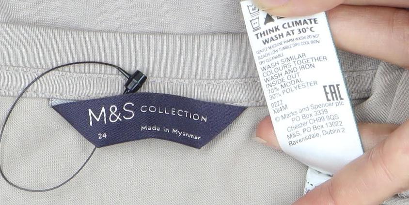 Marks & Spencer Women's Beige 3/4 Sleeve T-Shirt