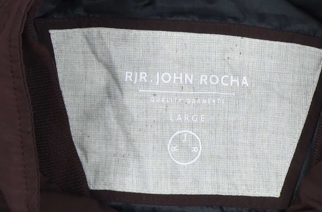 RJR John Rocha Men's Brown Jacket, Large, Stand-Up Collar 42"-44"
