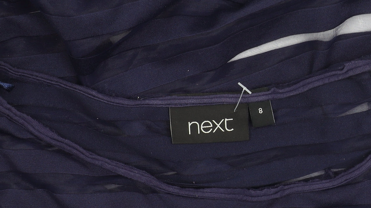 Next Women's Blue Striped T-Shirt - Size 8 - Chic Casual Staple