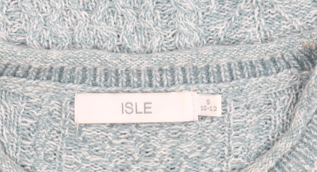 Isle Women's Blue Cable-Knit Acrylic Pullover Jumper - S