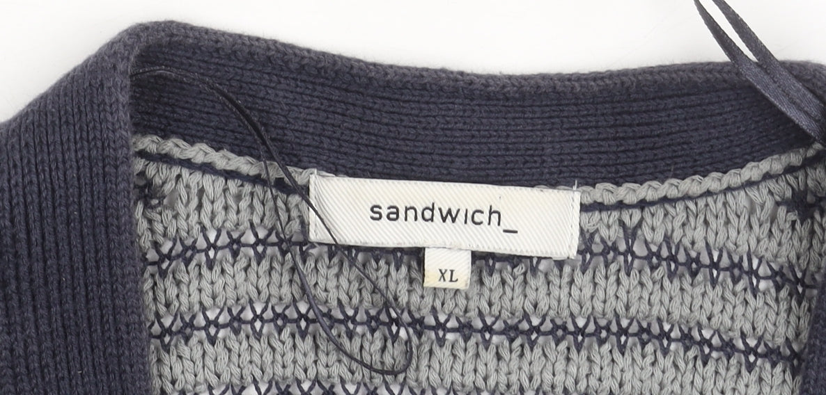 Sandwich Women's Blue Striped Cardigan XL