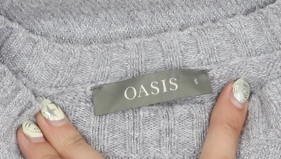 Oasis Women’s Grey Crew Neck Pullover Jumper, S