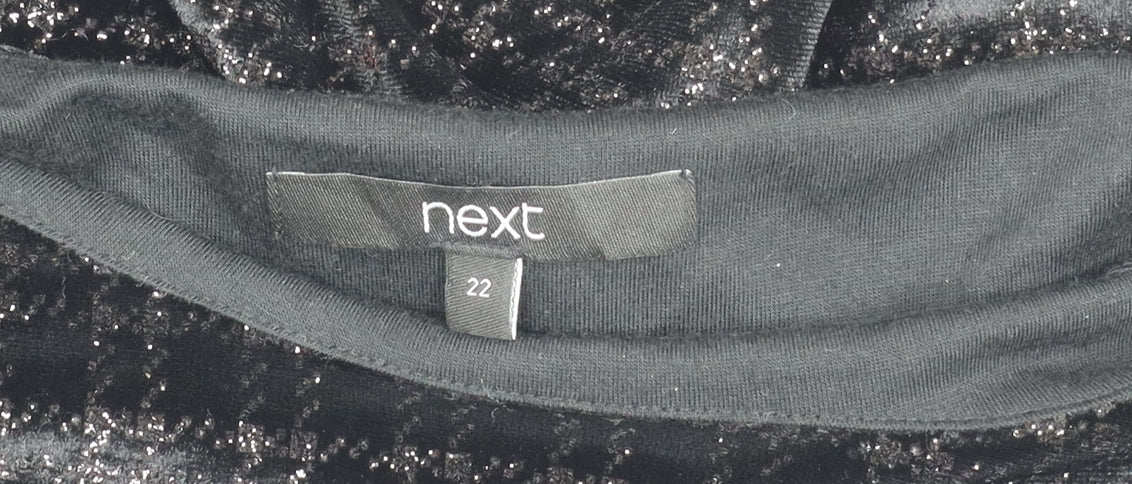 Next Women's Black Velvet Top Size 22